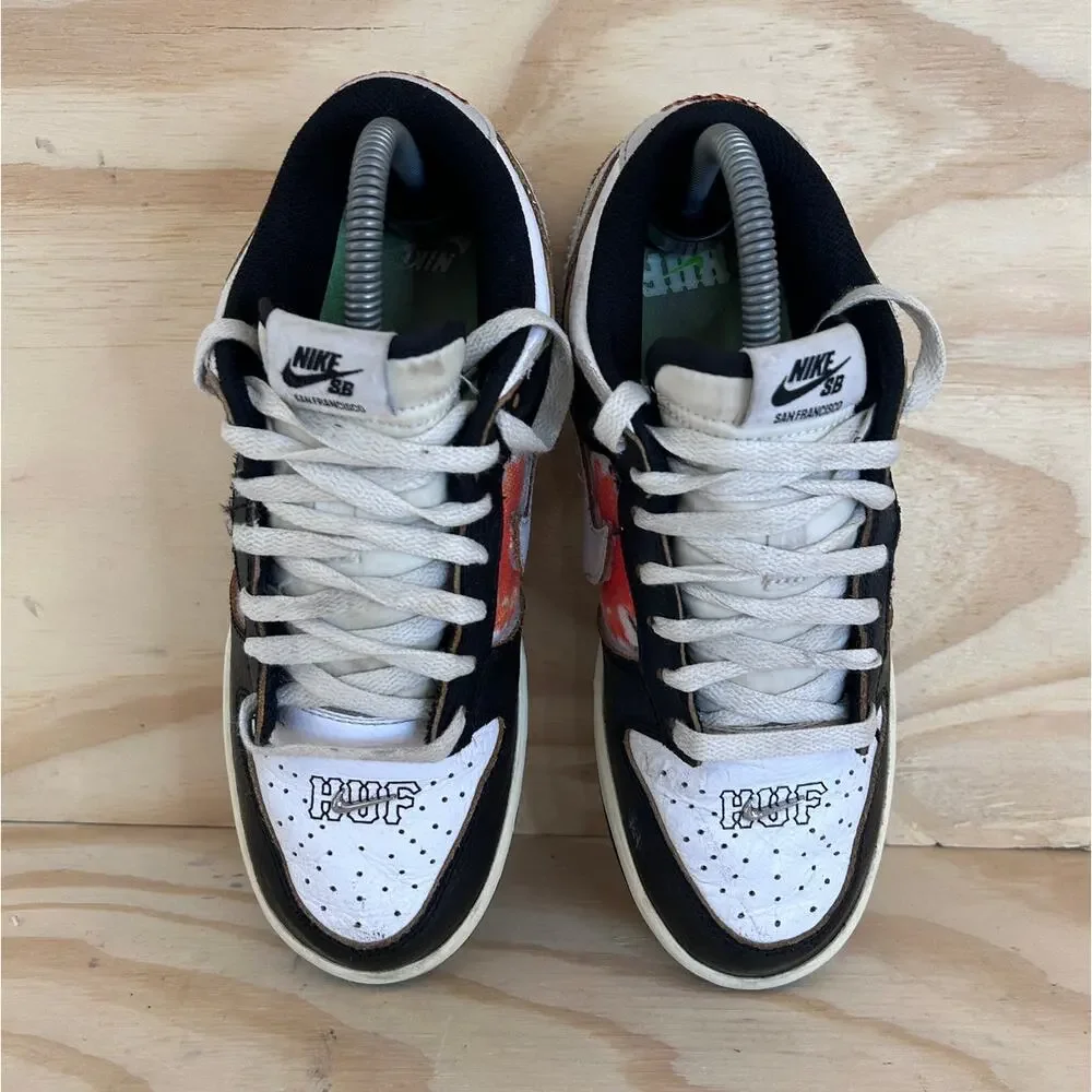 Nike SB Dunk Low Huf San Francisco Sneakers Black/White Big Kid's 6.5 FD8775-001